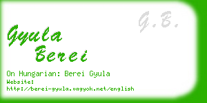 gyula berei business card
